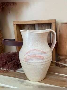 Vintage Artisan Hand Thrown Pottery Pitcher